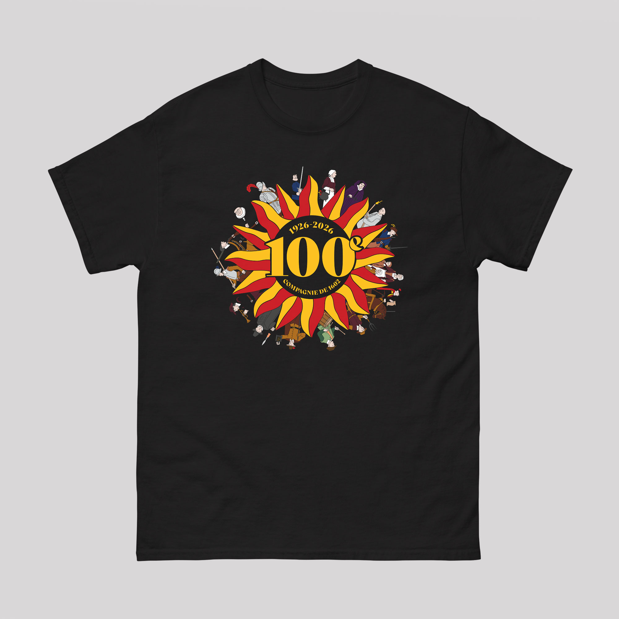 (Pré-commande) T-shirt 100e Anniversaire – Compagnie de 1602 – 1926-2026